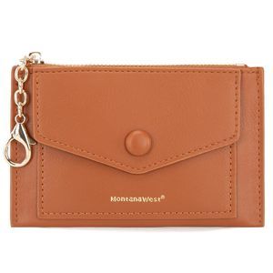 Slim RFID Blocking Credit Card Wallet for Women with Keychain and ID Slot💛